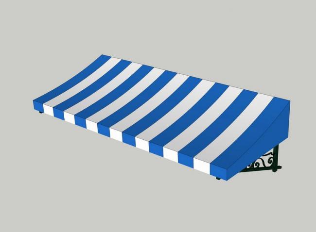 Sketchup素材模型|商业街布艺雨棚，景观素材组件