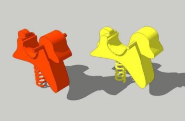 Sketchup素材模型|儿童娱乐设施，游乐设施，弹簧椅，景观素材组件-BIM建筑网