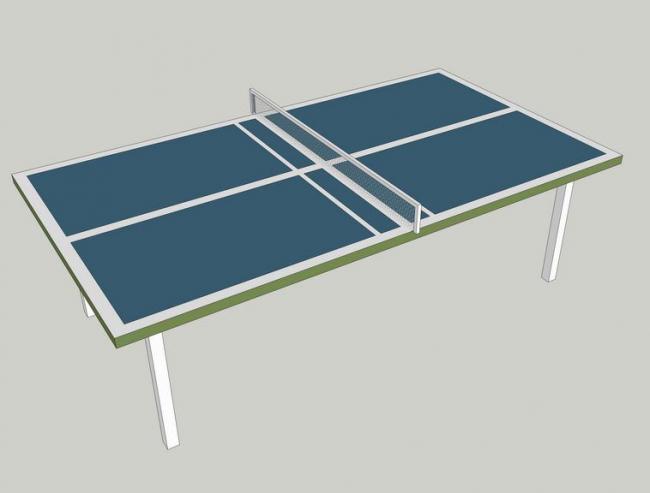 Sketchup素材模型|乒乓球桌，体育设施，素材组件
