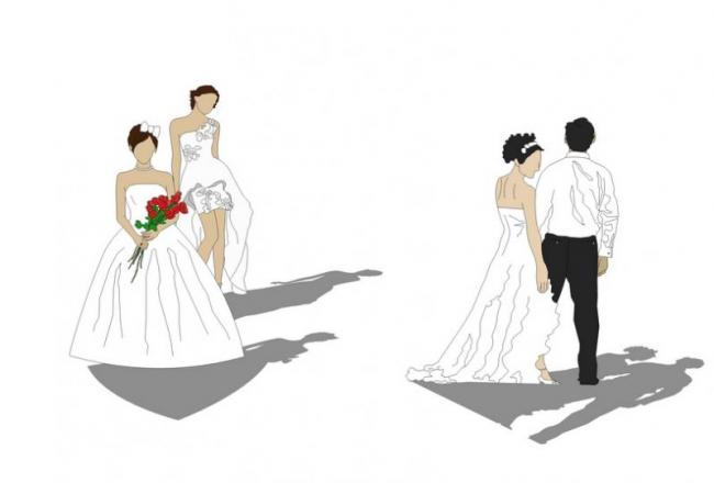 Sketchup素材模型|结婚，婚纱人物，景观素材组件