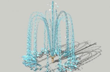 Sketchup素材模型|旱地水景喷泉，景观素材组件-BIM建筑网