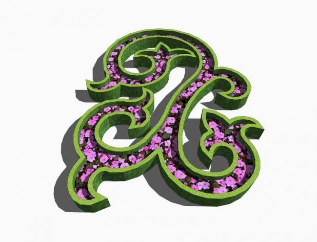 Sketchup素材模型|花瓣形小灌木植物景观素材组件