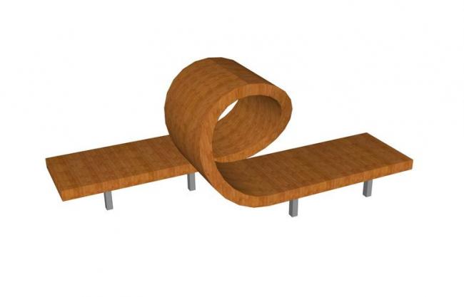 Sketchup素材模型|户外公园座椅，公共椅，景观素材组件