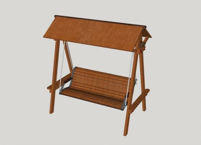 Sketchup素材模型|秋千椅景观素材组件
