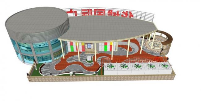 Sketchup景观模型|商业广场屋顶花园设计，景观，现代风格