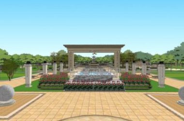 Sketchup景观模型|主题公园景观，现代风格-BIM建筑网