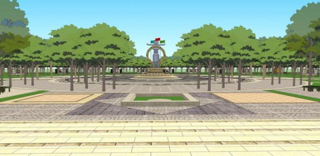 Sketchup景观模型|主题公园景观，现代风格