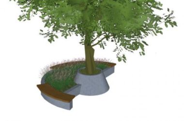 Sketchup素材模型|树池坐凳景观素材组件-BIM建筑网