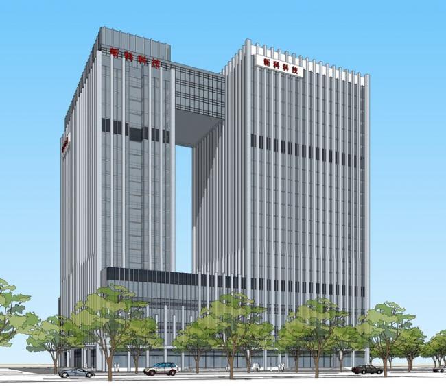 Sketchup办公模型|高层办公楼写字楼，现代风格