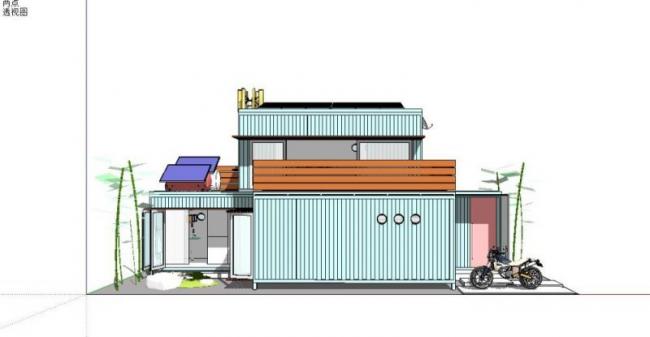 Sketchup住宅模型|多层住宅，集装箱，居住建筑，现代风格