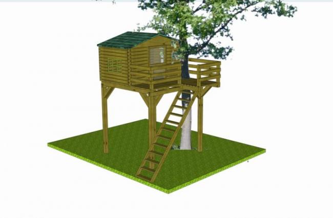 Sketchup景观模型|景观屋，木屋树屋，现代风格