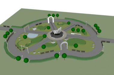 Sketchup景观模型|广场景观景墙，现代风格-BIM建筑网