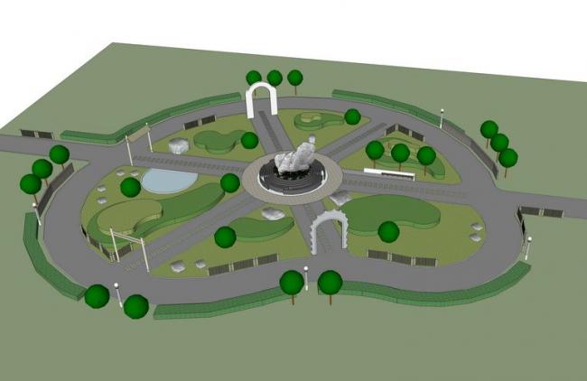 Sketchup景观模型|广场景观景墙，现代风格