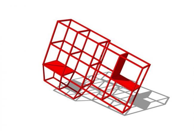 Sketchup素材模型|钢架雕塑景观素材组件