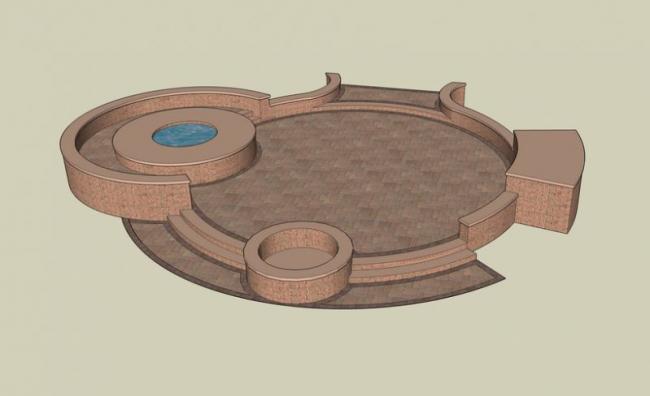 Sketchup素材模型|树池坐凳景观素材组件