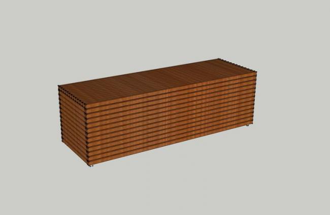 Sketchup素材模型|户外木座椅，公共椅公园椅长凳，景观素材组件