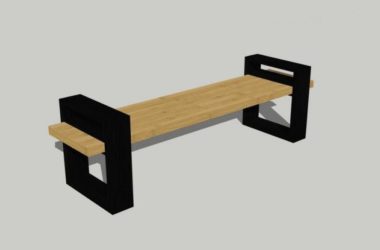 Sketchup素材模型|户外长凳，公共椅公园椅长凳，景观素材组件-BIM建筑网