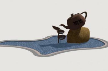 Sketchup素材模型|跌水小品水景景观素材组件-BIM建筑网