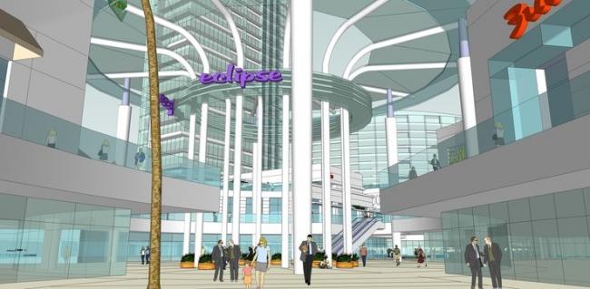 Sketchup综合体模型|临水商业群规划方案，超高层商业综合体中心，现代风格