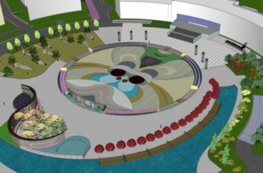 Sketchup景观模型|办公广场景观，现代风格-BIM建筑网