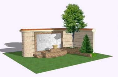 Sketchup素材模型|欧式水景矮墙景墙景观素材组件-BIM建筑网