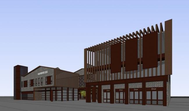 Sketchup商业模型|多层商业街，中式风格