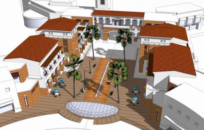 Sketchup商业模型|多层沿街商业，西班牙古典风格