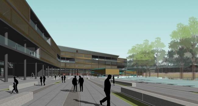 Sketchup学校模型|多层红河技师学院学校，中学校园，教育建筑，现代风格