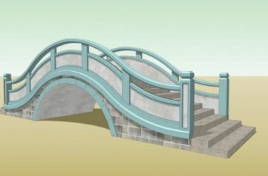 Sketchup素材模型|石拱桥，景观素材组件-BIM建筑网
