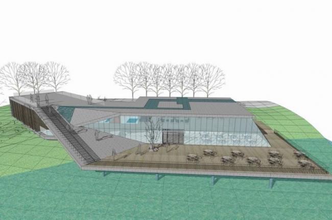 Sketchup商业模型|杭州保利售楼处，多层商业建筑，现代风格