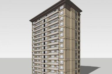 Sketchup住宅模型|多层住宅，新亚洲洋房，现代风格，居住建筑-BIM建筑网