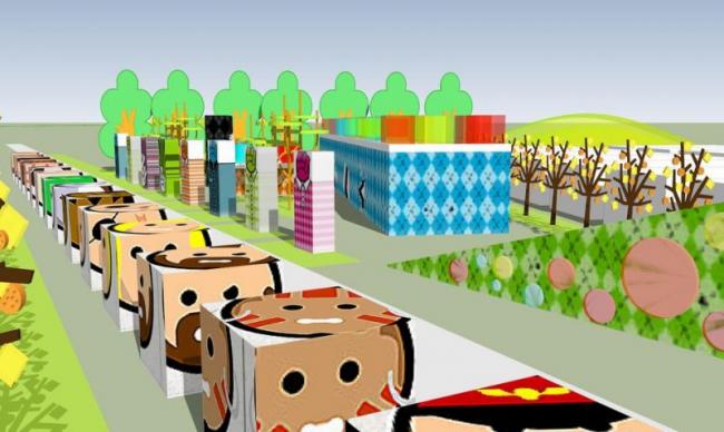 Sketchup学校模型|多层卡通幼儿园，学校，教育建筑，现代风格