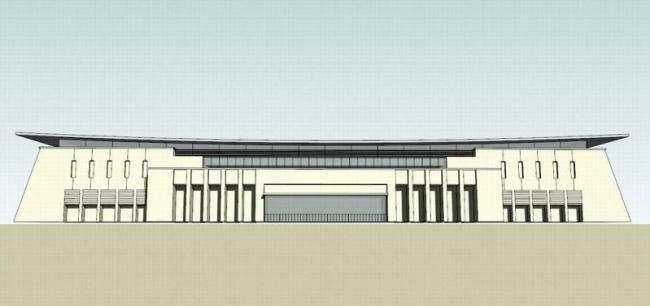 Sketchup车站路桥|多层高铁站车站，交通建筑，现代风格
