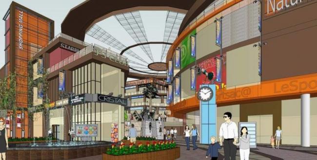 Sketchup素材模型|多层商业街，现代风格