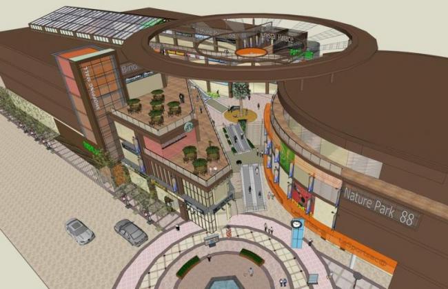 Sketchup素材模型|多层商业街，现代风格