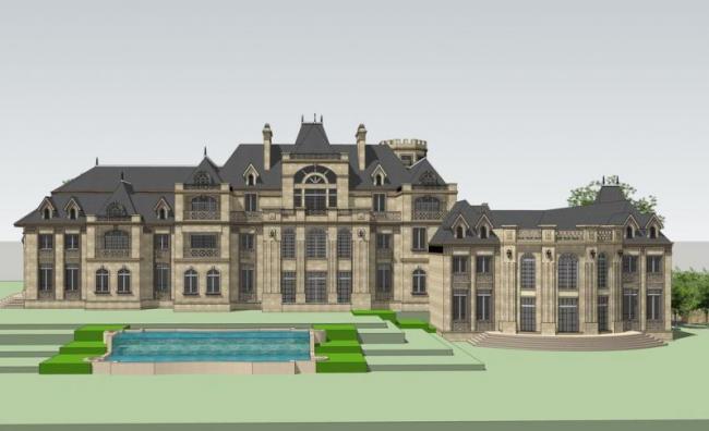 Sketchup商业模型|多层会所，商业建筑，法式古典风格