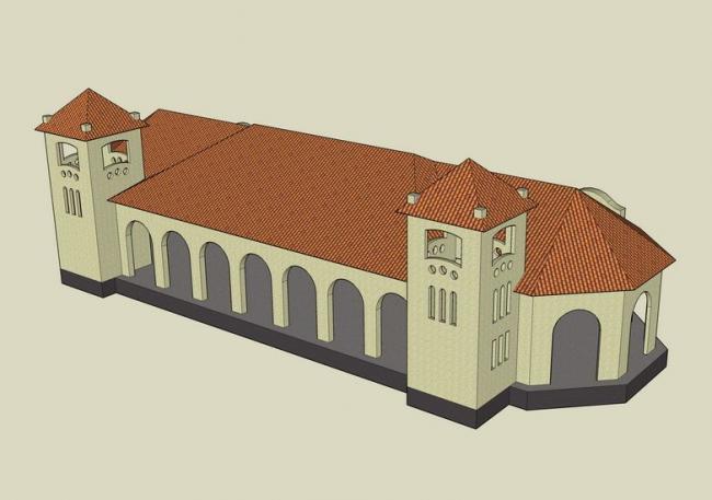 Sketchup素材模型|欧式廊架素材组件，古典风格