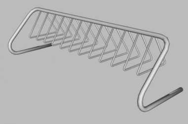 Sketchup素材模型|自行车车架，停车架，单车架，现代风格，素材组件-BIM建筑网