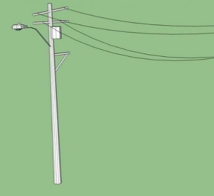 Sketchup素材模型|电线杆景观素材组件