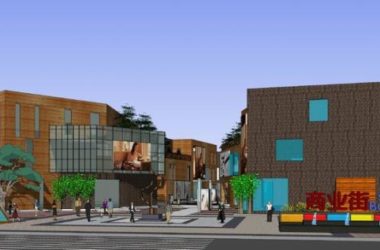 Sketchup商业模型|多层商业步行街，岛式，现代风格-BIM建筑网