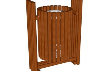 Sketchup素材模型|木制垃圾桶素材组件-BIM建筑网