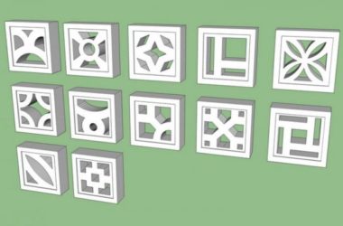 Sketchup素材模型|草坪砖景观素材组件-BIM建筑网