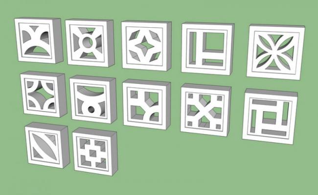 Sketchup素材模型|草坪砖景观素材组件