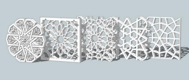Sketchup素材模型|伊斯兰教图案景观素材组件