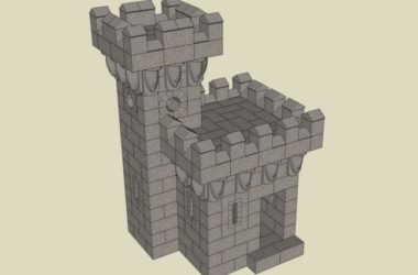 Sketchup素材模型|景观塔素材组件-BIM建筑网