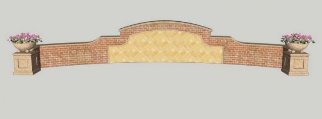 Sketchup素材模型|欧式景墙景观素材组件