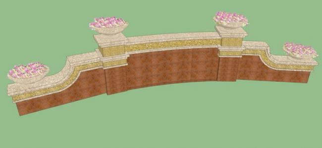 Sketchup素材模型|欧式景墙景观素材组件