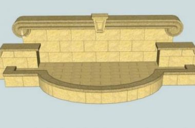 Sketchup素材模型|欧式景墙矮墙景观素材组件-BIM建筑网