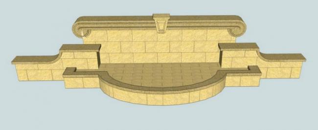 Sketchup素材模型|欧式景墙矮墙景观素材组件