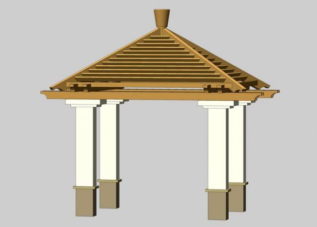 Sketchup小品模型|欧式凉亭，景观亭子，小品，古典风格